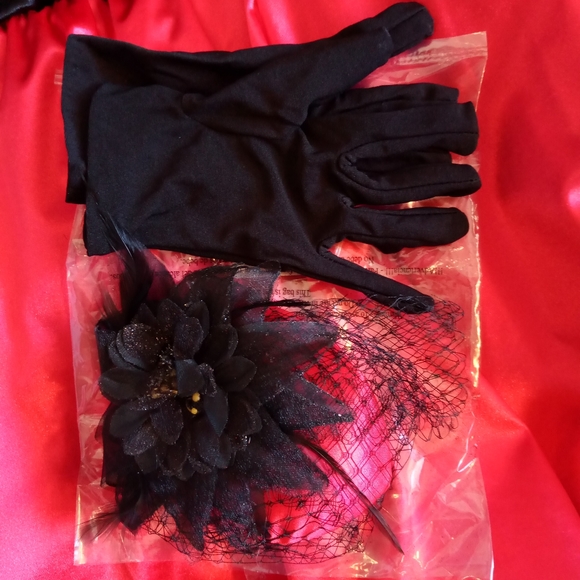 Dance Recital Costume Child-Medium or Large Red NEW Toule Pageant - Picture 10 of 12